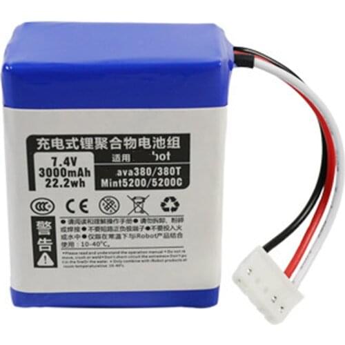 7.2V 3000mAh Li-ion Battery for iRobot Braava 380 380T Mint 5200 5200C Rechargeable Battery Vacuum Cleaner Accessories