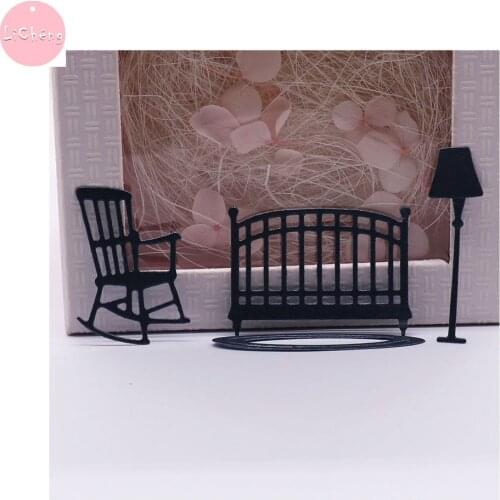 Furniture Metal Cutting Dies Scrapbooking Album Paper Cards Making Crafts Embossing Etched Clear Stamps and Slimline Card Dies