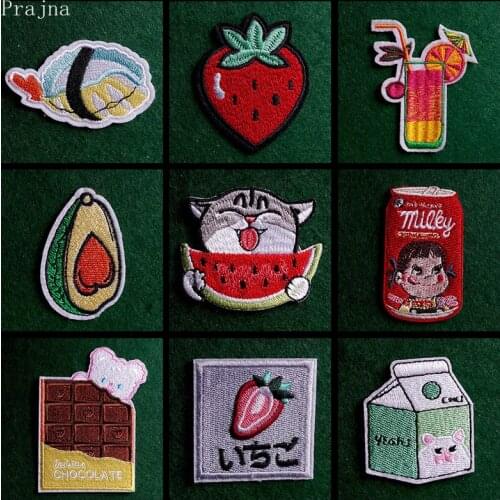 2 Pcs Cute Cartoon Applique Embroidered Patches For Clothing Stickers Animal Cat Patch Iron On Patches On Clothes DIY Badges