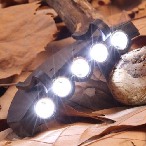 Night Safe Clip-on 5 Leds Head Cap/Hat Brim Light Head Lamp Torch Fishing Camping Hunting Cycling Hiking Outdoor Lighting