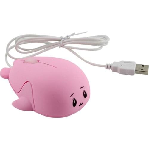 New Arrival 1200DPI Cute Mini Whale Ergonomic PC Laptop USB Wired Optical Gaming Mouse Mice