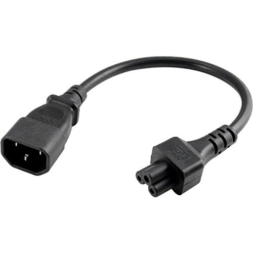 IEC 320 C14 Male Plug to C5 Female Adapter Cable IEC 3 Pin Male to C5 .PDU PSU Power Converter Cord ,30CM