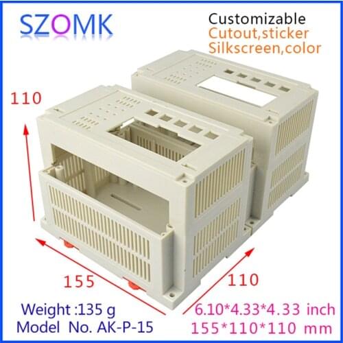 Plastic electronics enclosure din rail box (1 pcs)155*110*110mm wall mount plastic enclosure control box junction housing