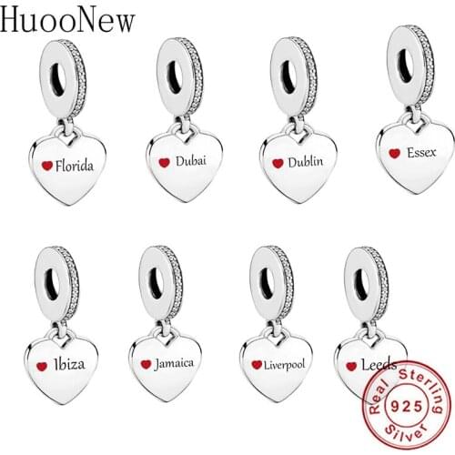 Genuine 925 Silver London New York Leeds Florida Essex Dublin Dubai Cardiff Charms Fit Original Snake Charms Bracelet Jewelry