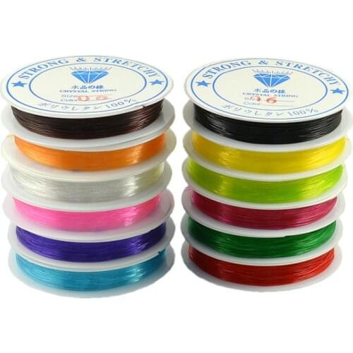 0.6/ 0.8/1mm Strong Crystal Elastic Beading Line Cord Thread Transparent Colorful Stretch String Wire for DIY Jewelry Making