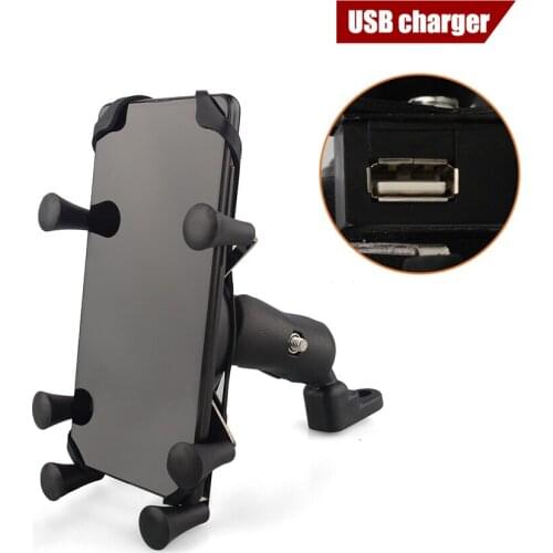 Adjustable Cell Phone Holder Motorcycle Rear View Mirror Handlebar Mount Stand Support For Smart Mobile Phone Moto Holder