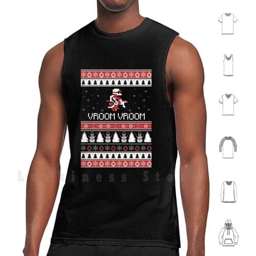 80 S Video Game Ugly Christmas Tank Tops Vest 100% Cotton 80 Video Game Ugly Christmas Sweater