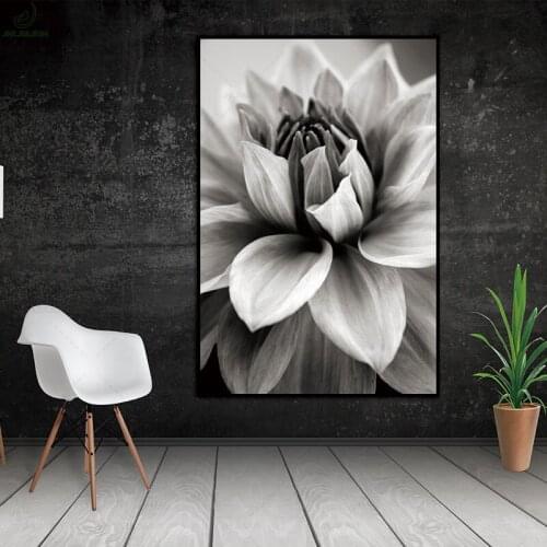 Nordic Black White Plant Abstract Flower Canvas Poster Canvas Print Minimalist Wall Art Painting Decoration Picture Home Decor