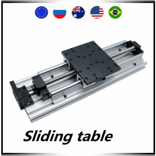 Sliding table CNC motion stage SFU1605 ball screw +SBR16 support rails + 30150 Aluminum extrusion +motor mount for Nema23 Nema34