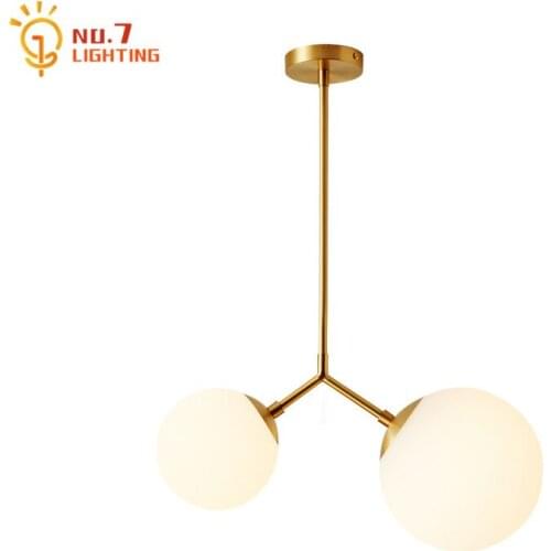 Nordic Design Modern Copper Glass Pendant Light Gold Lustre Led E27 Retro Indoor Lighting Home Decor Bedroom Bedside Living Room
