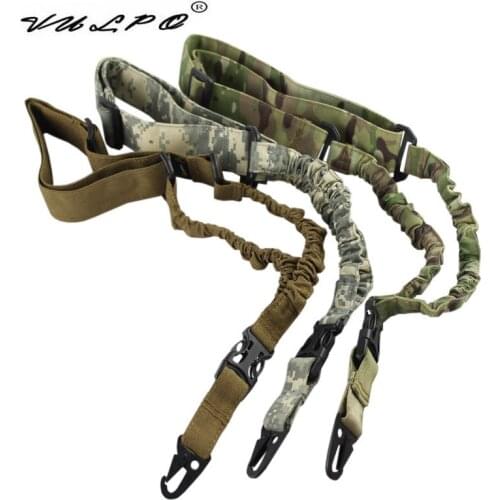 VULPO Tactical Single One Point Rifle Sling Hunting Paintball Military Adjustable Bungee Rifle Gun Airsoft Sling System