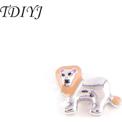 TDIYJ Lion Cartoon Children DIY Slide Charms Fit For Stainless Steel Mesh Bracelets 12Pcs/lot