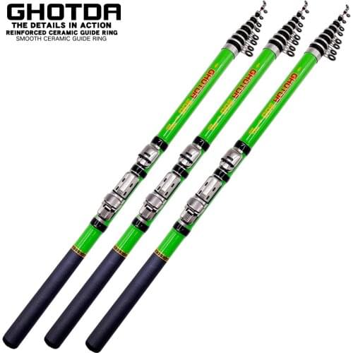 GHOTDA Telescopic Fishing Rod 1.5/1.8/2.1/2.4/2.7/3.0M Travel Ultra Light Spinning Rock Rod