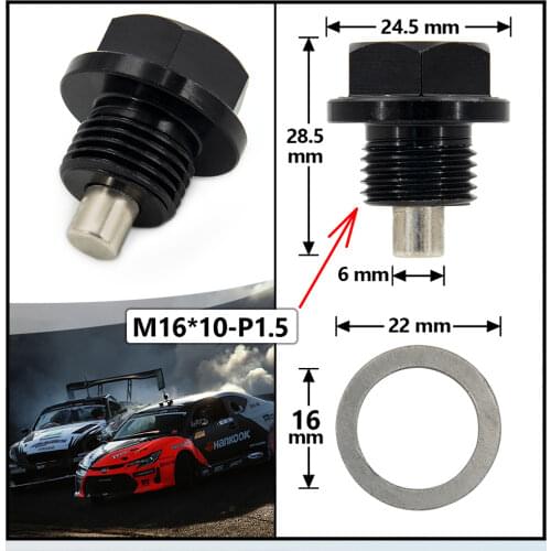 M16*1.5 Engine Dress Up Magnetic Oil Drain Plug Package/Oil Sump drain plug