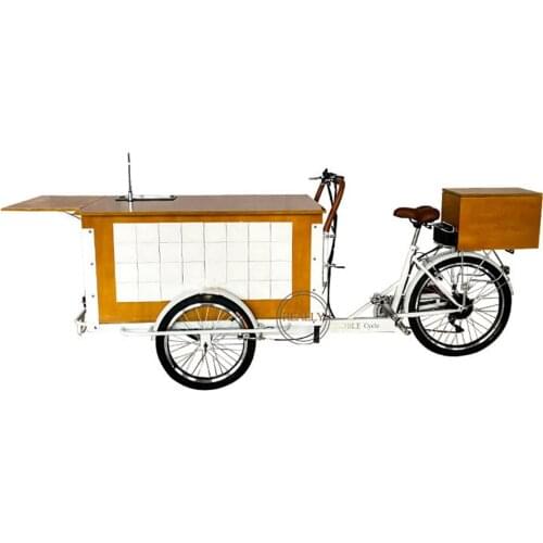 High Quality Adult Cargo Electric Tricycle Coffee Vending Trike Food Cart Euro 3 Wheel Adult Coffee Bike with CE Certification