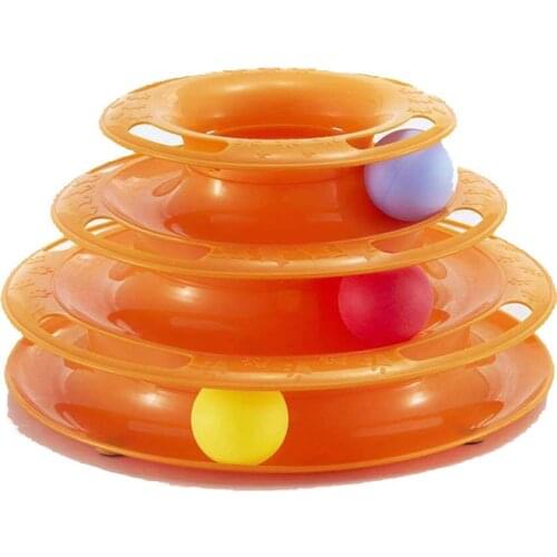 Funny Cat Pet Toy Cat Toys Intelligence Triple Play Disc Cat Toy Balls Ball Toys Pets Green Orange