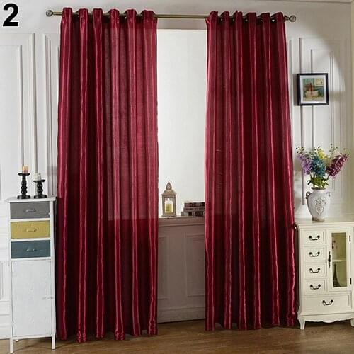 1Pc Solid Color Through Rod Window Panel Drape Living Room Blackout Door Curtain Home Decoration cortinas