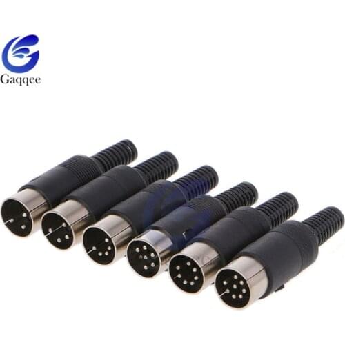 1Pcs Male Plug /Female Socket DIN Connector Plug 3/4/5/6/7/8 PIN Chassis Cable Mount With Plastic Handle