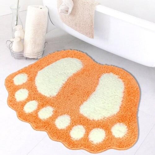 40x60cm Cute Cartoon Big Feet Bath Toilet Mat Non-Slip Footprint Bathroom Area Rug Absorbent Kitchen Floor Carpet Doormat Home D