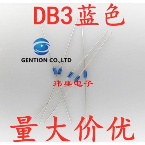 50PCS DB-3 DB3 blue trigger tube bidirectional trigger diode DO-35 DB3-S3002 40 k = 1 in stock 100% new and original