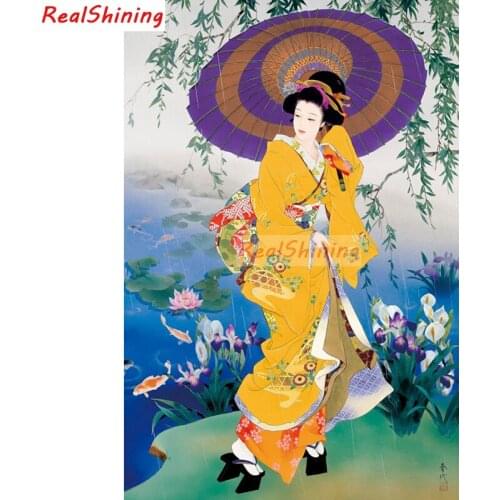 5D Diy Diamond Painting Cross Stitch full Square Diamond Embroidery Japanese beauty picture for room Decor H1749