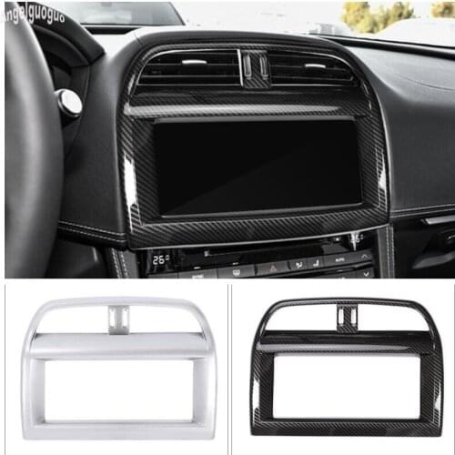 ABS Chrome or Carbon Fiber Style For Jaguar XE F-pace XEL Accessories Car GPS DVR Screen Frame Cover Air outlet Trim Sticker