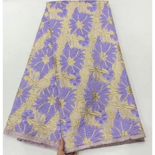 African Jacquard Fabric Women Brocade Lace Cloth Nigerian Floral Organza Mesh French Tulle Net Material For Bride Dress DJO30