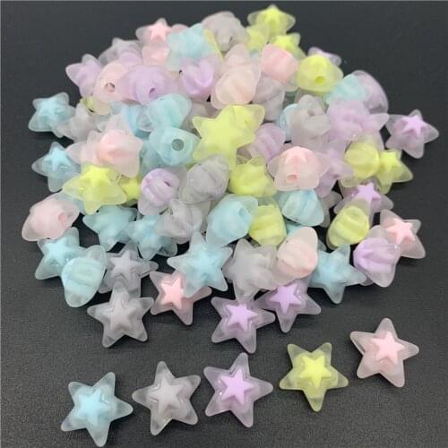 20pcs/Lot 16mm Acrylic Spaced Beads Transparent Pentagram Shape Beads For Jewelry Making DIY Necklace Earrings Accessories