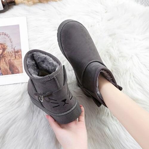 Australia Women Snnow Boots Slip On Winter Shoes Fur Boots Fashion Flock Comfort Warm Women Boots 2021 Flat Shoes Botas Mujer