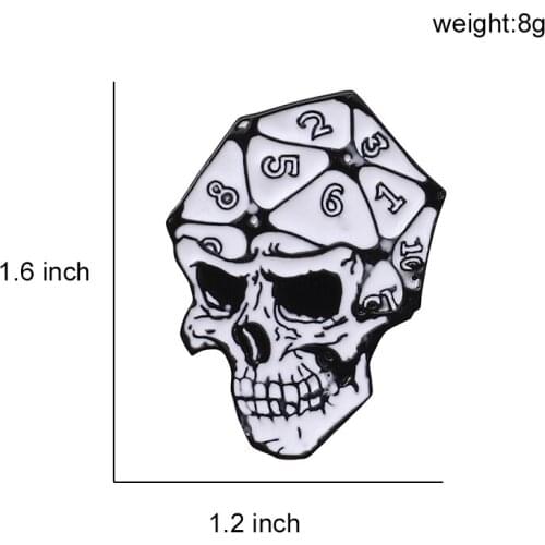 Halloween Horror skull head Brooch crow skull head dagger rose badge creative personality accessories Festival gift