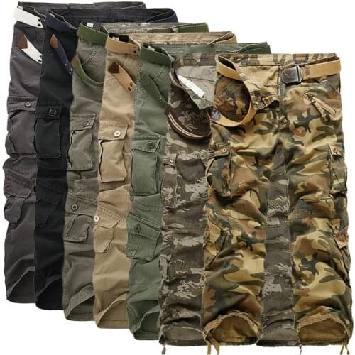 Men Trousers Casual Camouflage Man Pants Cotton Cargo Pants Men Military Style Tactical Workout Straight