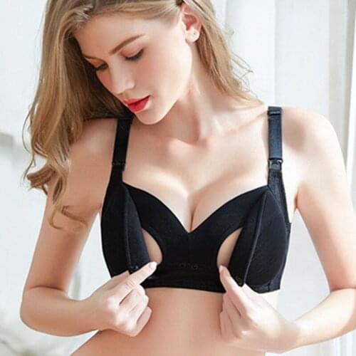 Pregnant Women Maternity Nursing Bra Mother Open Breast Bra Cotton Wire Free Sleep Underwear Clothes Lactating Nursing Bralette