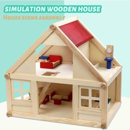 Play House Series Mini Simulation House House Scene Assembly Childrens Early Education Educational Wooden Folding Toys