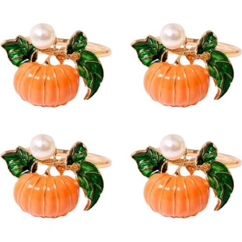 Thanksgiving Halloween Napkin Rings Pumpkin Napkin Holders For Halloween Holidays Weddings Party Table Decoration Supplies