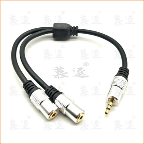 3.5mm 1/8" male to 2 3.5mm female input TRS Stereo Audio Adapter splitter cable 0.3m
