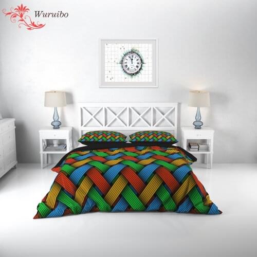Nordic Geometric Stripe Bedding Set 2/3pcs 220x240 King Single Double Queen Duvet Cover Sets Couple Quilt Covers (No Bed Sheet)