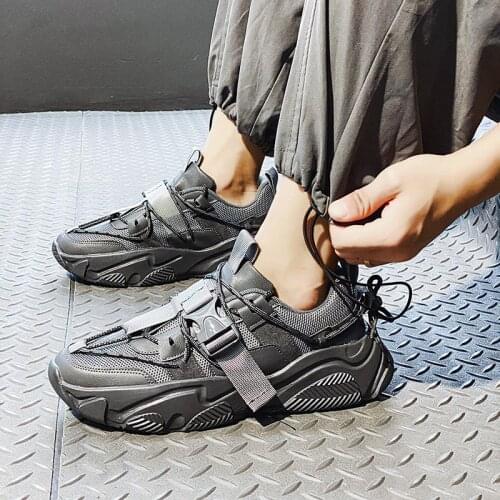 Chunky High Soles Running Shoes Men Sneakers Men 2020 Mens Summer Sports Shoes Sport Sneakers for Men Gray Work Training B-676