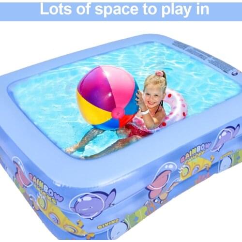5 Sizes Inflatable Swimming Pool Summer Large Inflatable Paddling Pool Square Baby Play Water Bathtub For Kid Adults Outdoor