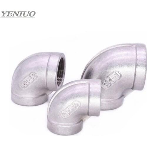 New 1/8" 1/4" 3/8" 1/2" 3/4" 1" 1-1/4" 1-1/2" BSP Elbow 90 Degree Angled Stainless Steel 304 Female Threaded Pipe Fitting