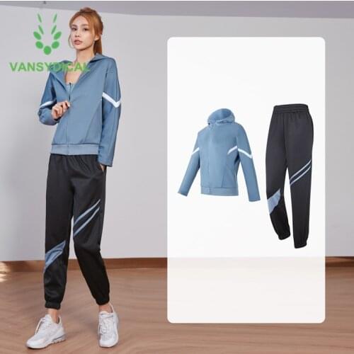 Autumn Winter Running Sportswear Set Women Sports Suit Workout Hoodies+Pants 2pcs/Set Fitness Training Jogging Clothing Outfit