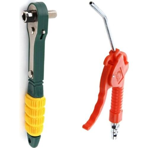 Gun Grip Air Blower Gun Duster Blower with Mini 1/4 Head Screwdriver Pole 6.35mm Inner Hexagon Ratchet Socket Wrench