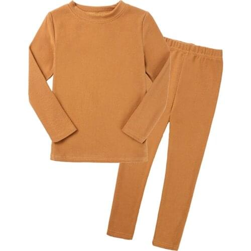 Kids Boy Girl Leisure Wear Clothes Suits Infant Baby Boys Girls Long Sleeve Pure Color Top + Pants Pajama Set Clothing Sets