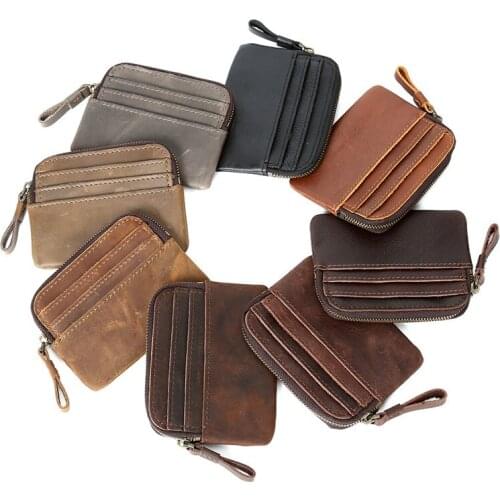 HOT Womens Genuine Leather Wallet Coin Pocket Mens Short Cowhide Purse Clutch Card Bag Zip Hand Bag