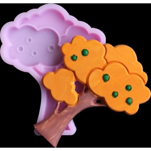 Cartoon fruit tree silicon mold DIY, clay, Candle Fragrance, epoxy resin mold, decorative handicraft mold