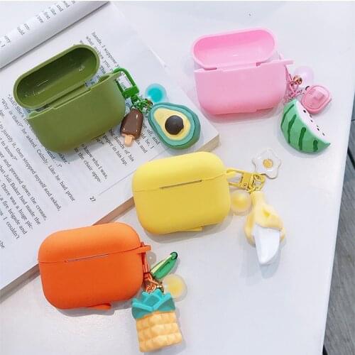 Cute cartoon fruit Silicone Cover for Apple Airpods Pro Case Bluetooth Wireless Earphone Case for AirPods 3 Case Charging Box