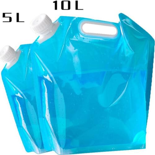 Drinking Water Bag 5L/10L Outdoor Foldable Folding Collapsible Water Bags Container Camping Hiking Picnic BBQ Drinking Bag