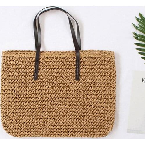 Straw bag Beach woven bag Shoulder bag Simple leisure vacation bag Hand bag Hand bag Summer bag Straw bag Hanging bag Ladies bag