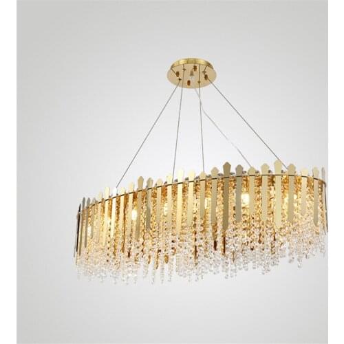 Modern Luxury Pendant Light Gold Crystal Chandelier For Hotel Restaurant Bedroom Home Decoration Ceiling Lamp Home Decor PA0619