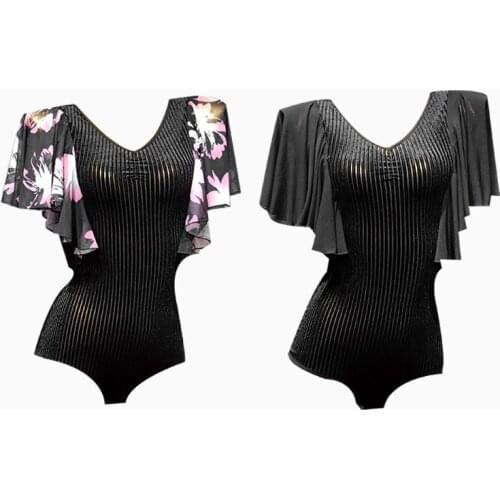 Pirnt ballroom dance top leotard for dance flexible tights for dancing swimsuit dance clothes for dancing modern dance costume