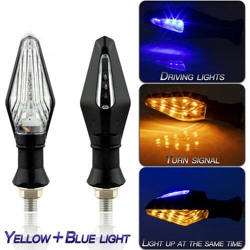 2pcs Universal Motorcycle LED Turn Signal Light Amber Indicator Blinker Light Scooter Motorbike Blinker Yellow And Blue light